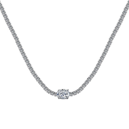 [Royal Jewelry]1.0 Carat Shining Oval Cut Necklace