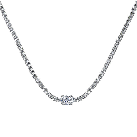 [Royal Jewelry]1.0 Carat Shining Oval Cut Necklace