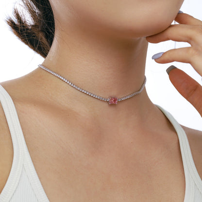 [Royal Jewelry]2.0 carat Ornate Emerald Cut Necklace
