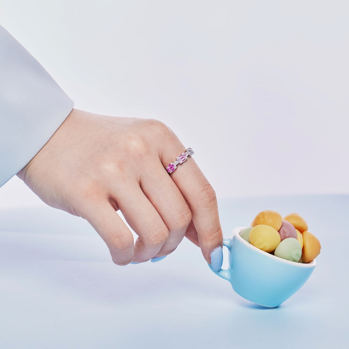 [Royal Jewelry]Unique Colorful Emerald Cut Party Ring