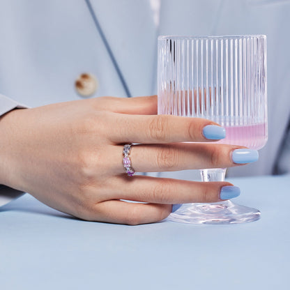 [Royal Jewelry]Unique Colorful Emerald Cut Party Ring