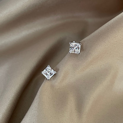 [Royal Jewelry]Delicate Square Shape Earrings