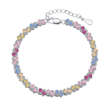 [Royal Jewelry]Ornate Colorful Flower Shape Party Bracelet