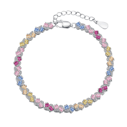 [Royal Jewelry]Ornate Colorful Flower Shape Party Bracelet