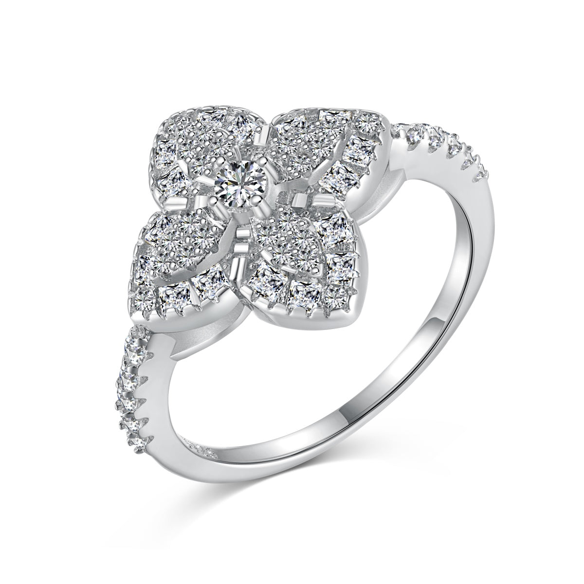 [Royal Jewelry]Luxurious Colorful Flower Shape Banquet Ring