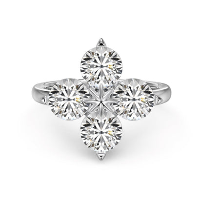 [Royal Jewelry]Four-Leaf Clover Eight-Pointed Star Ring