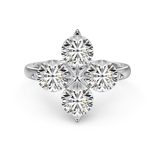 [Royal Jewelry]Four-Leaf Clover Eight-Pointed Star Ring