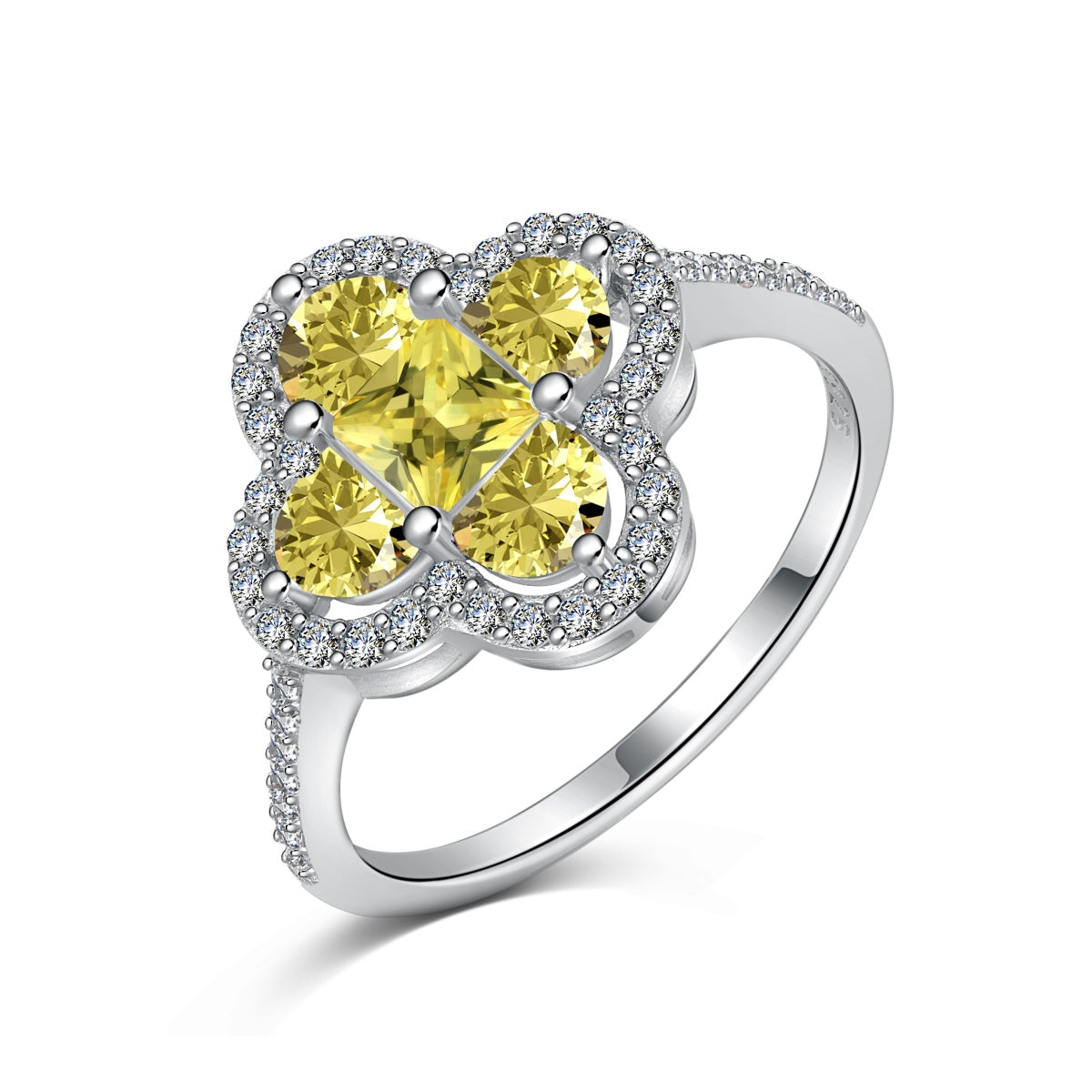 [Royal Jewelry]Luxurious Eternity Flower Shape Banquet Ring