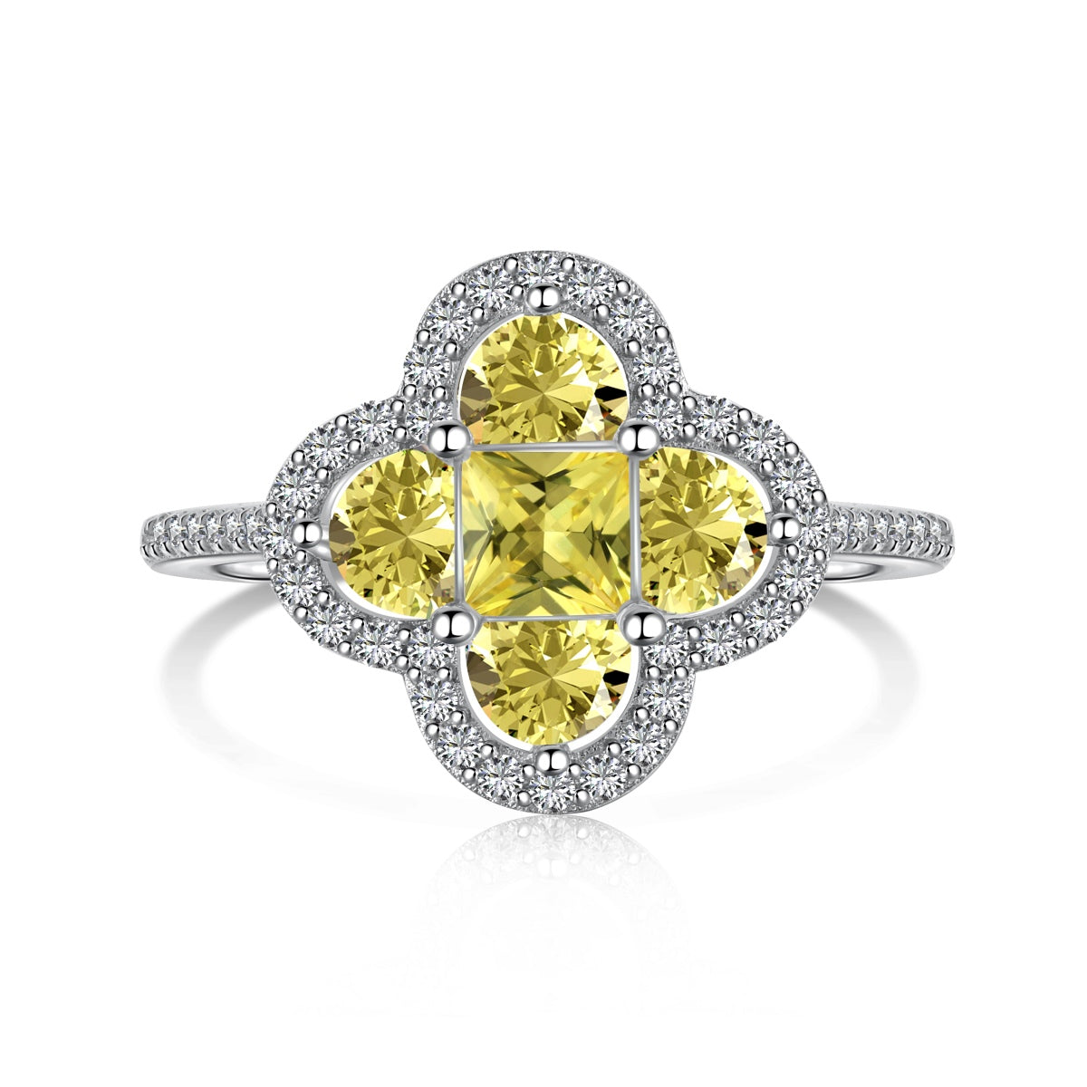 [Royal Jewelry]Luxurious Eternity Flower Shape Banquet Ring