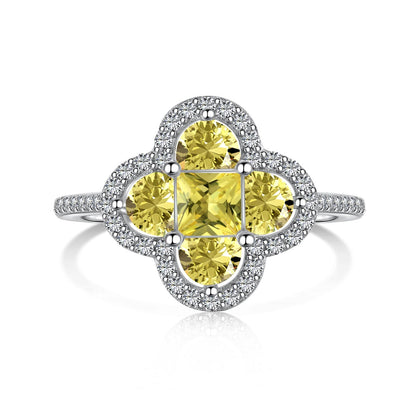 [Royal Jewelry]Luxurious Eternity Flower Shape Banquet Ring