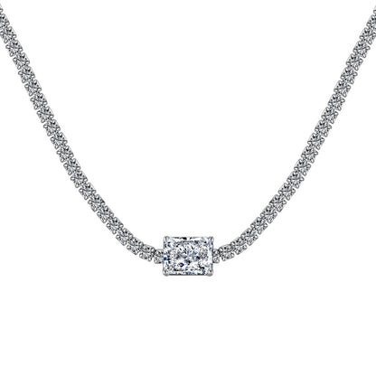 [Royal Jewelry]2.0 carat Ornate Emerald Cut Necklace