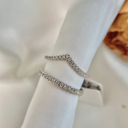 [Royal Jewelry]Elaborate Tennis Band Ring