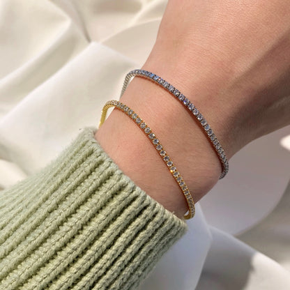 [Royal Jewelry]Radiant Shinning Princess Cut Tennis Bracelet