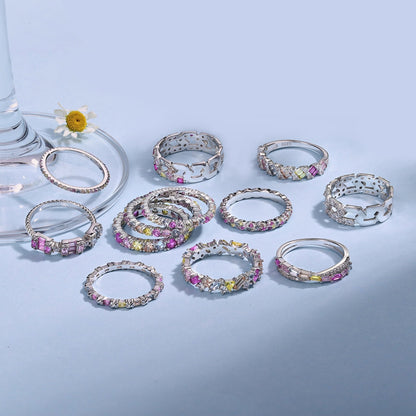 [Royal Jewelry]Radiant Sparkling Round Cut Daily Ring