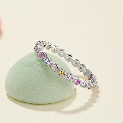 [Royal Jewelry]Radiant Sparkling Round Cut Daily Ring