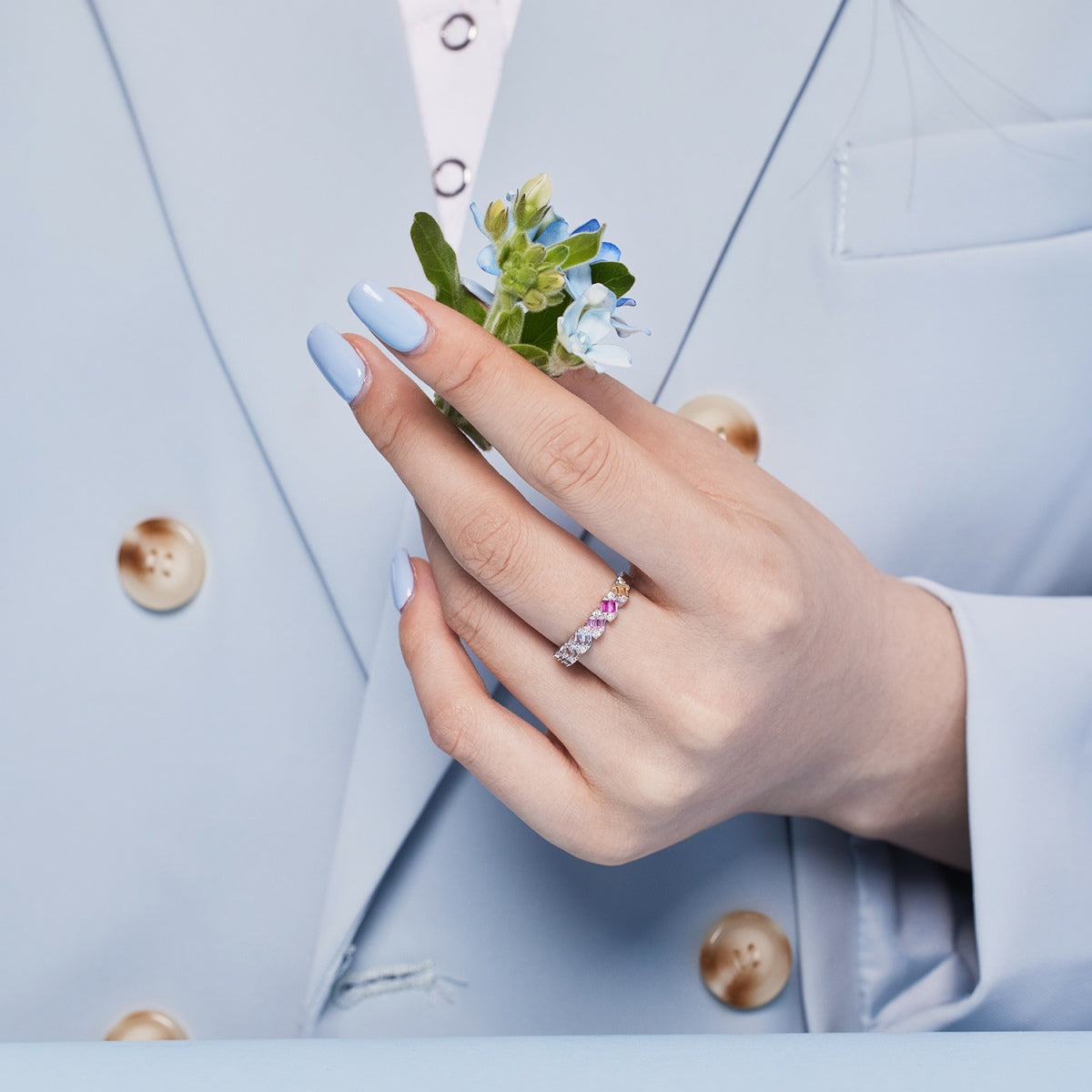 [Royal Jewelry]Delicate Vibrant Emerald Cut Daily Ring