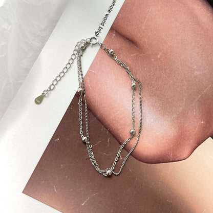 [Royal Jewelry]Delicate Bead Double Layer Bracelet