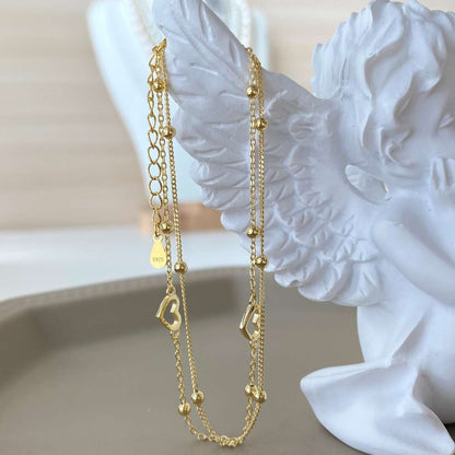 [Royal Jewelry]Dainty Double Layer Love Heart Bracelet