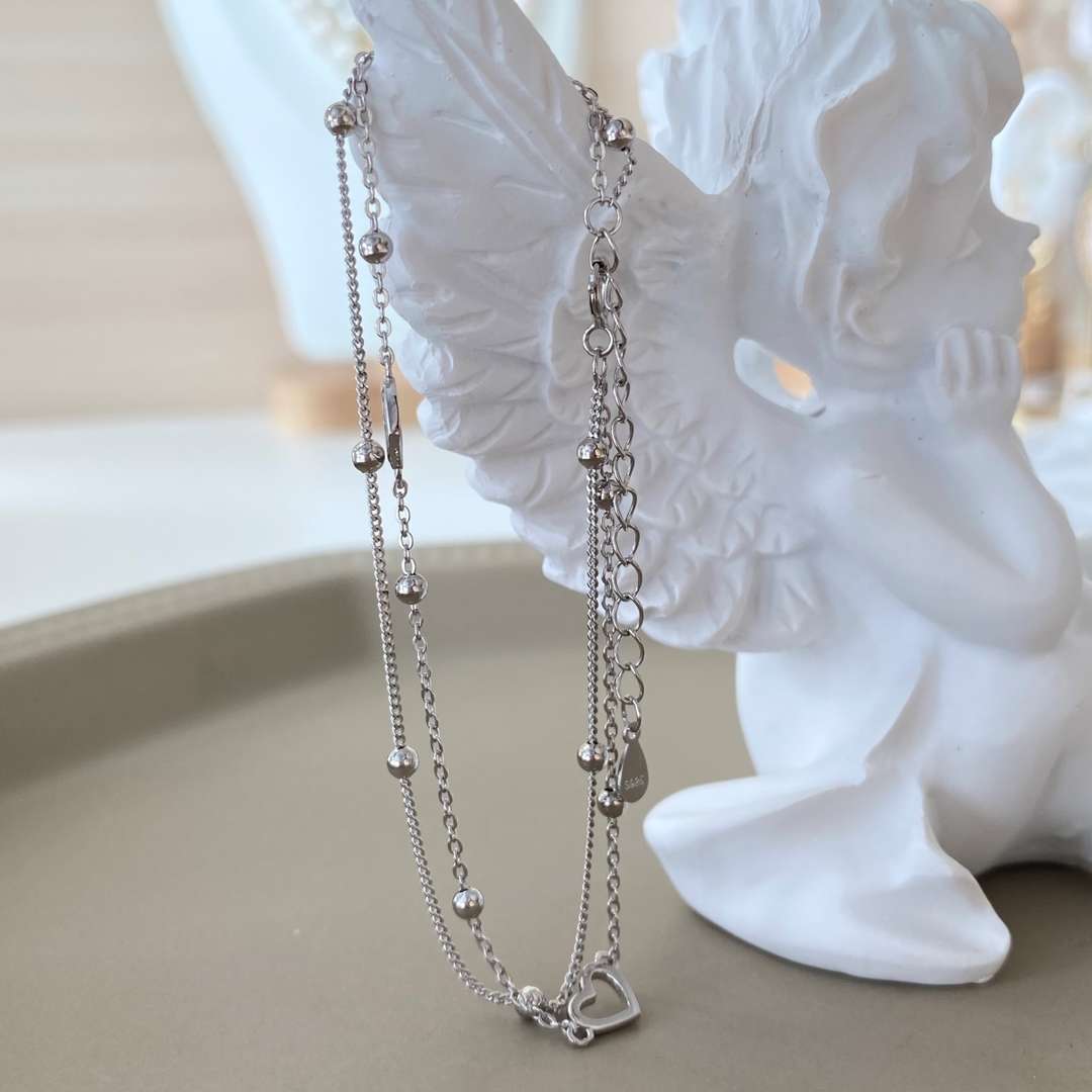 [Royal Jewelry]Dainty Double Layer Love Heart Bracelet