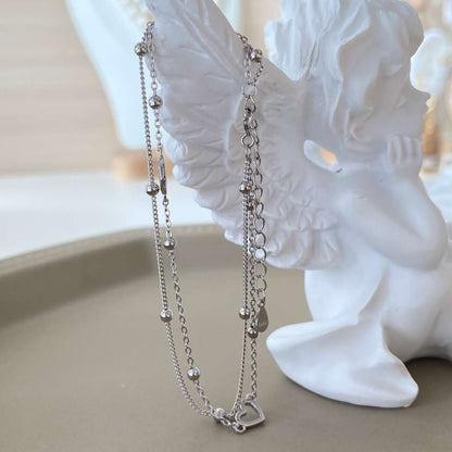 [Royal Jewelry]Dainty Double Layer Love Heart Bracelet