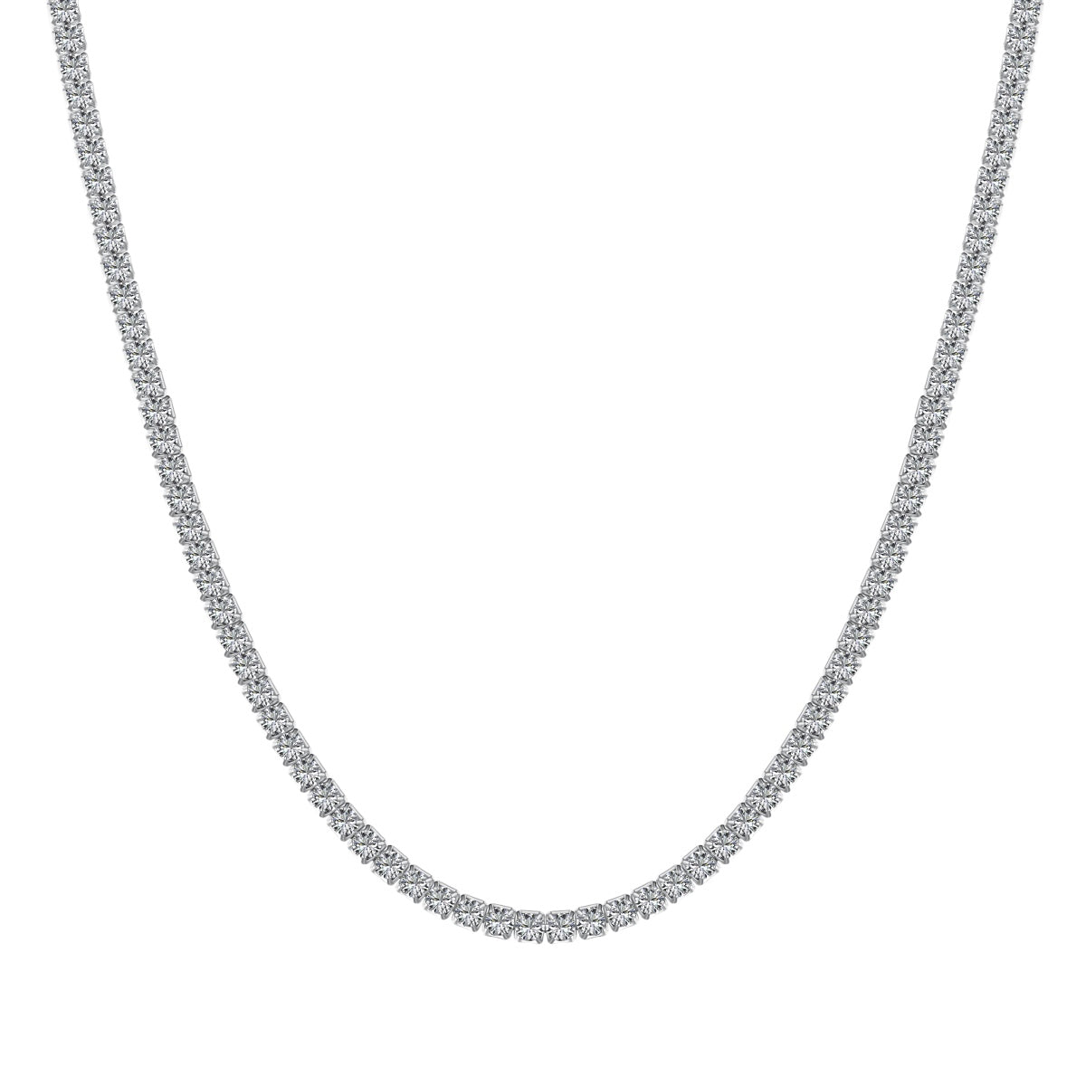 [Royal Jewelry]Delicate Round Shape Tennis Necklace