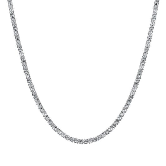 [Royal Jewelry]Delicate Round Shape Tennis Necklace
