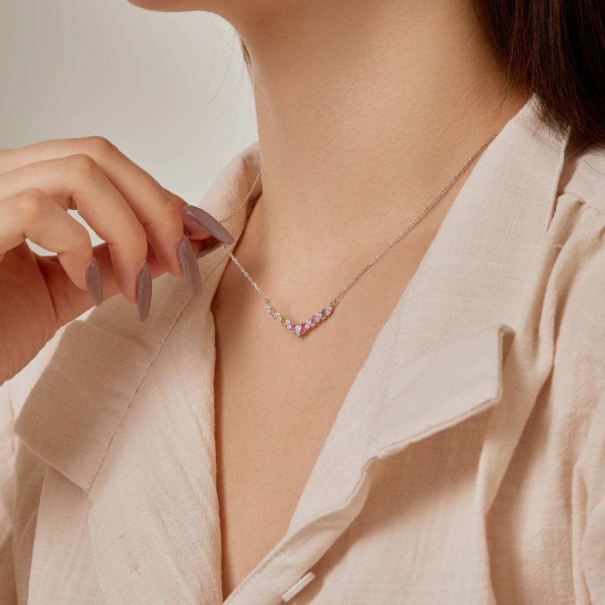 [Royal Jewelry]Dazzling Rainbow Necklace