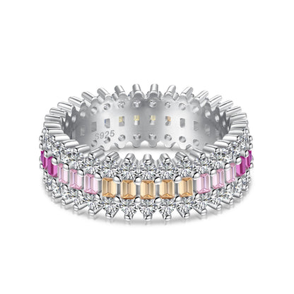 [Royal Jewelry]Ornate Colorful Radiant Cut Daily Ring