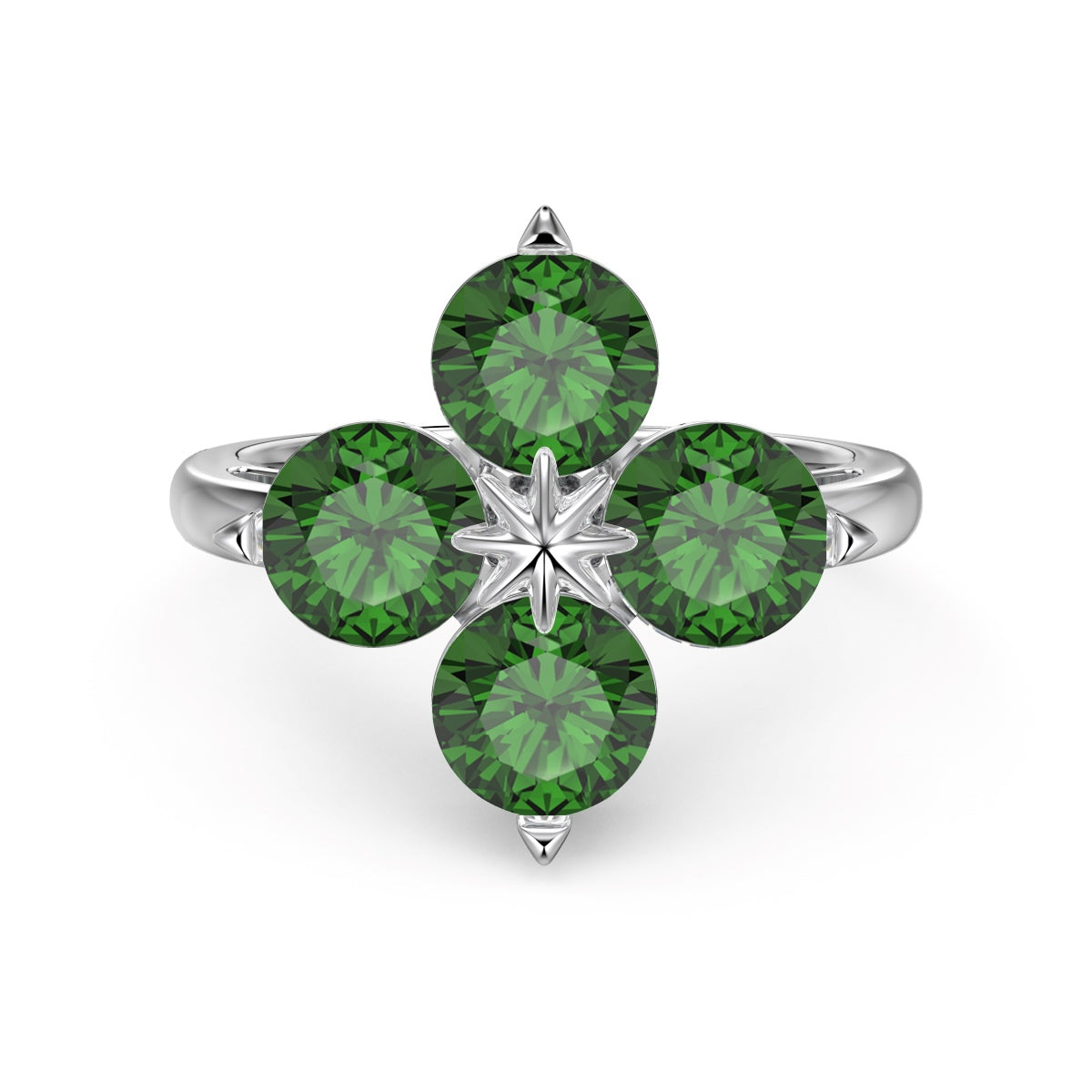 [Royal Jewelry]Four-Leaf Clover Eight-Pointed Star Ring