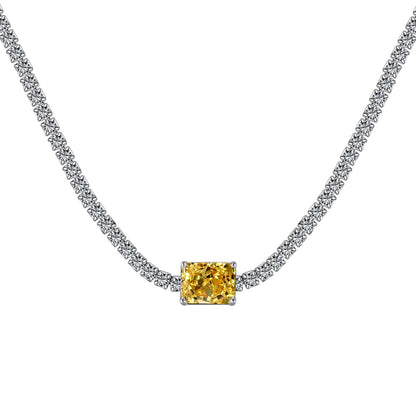 [Royal Jewelry]2.0 carat Ornate Emerald Cut Necklace