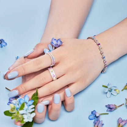 [Royal Jewelry]Dainty Kaleidoscopic Emerald Cut Daily Ring