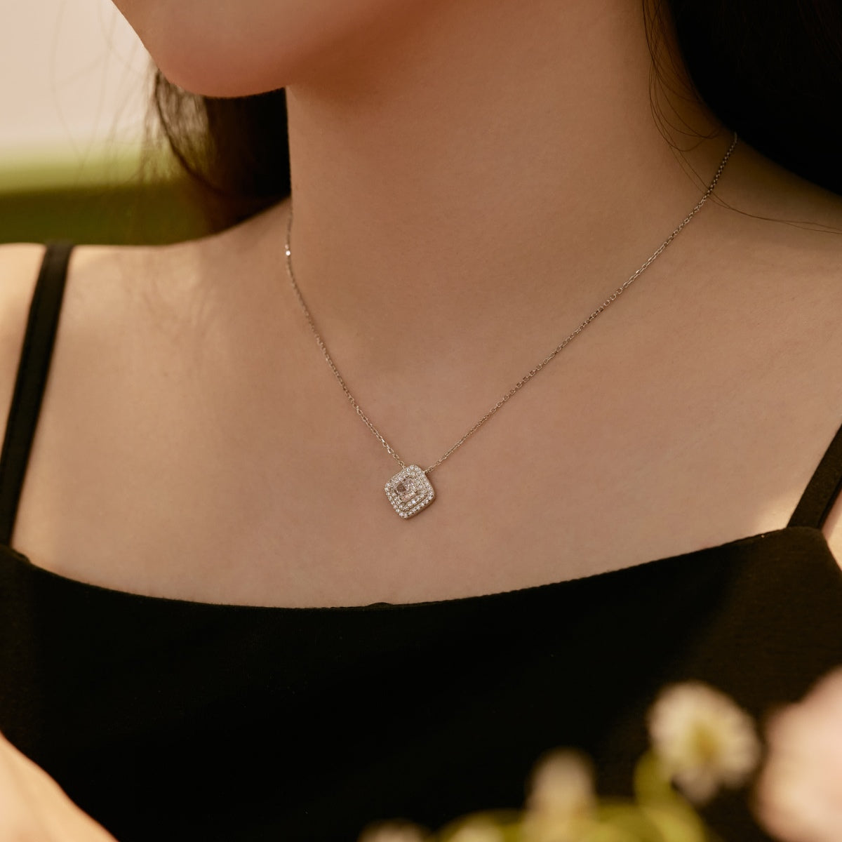 [Royal Jewelry]Sparkling Asscher Cut Necklace