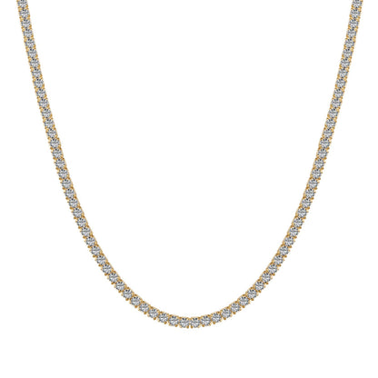 [Royal Jewelry]Delicate Round Shape Tennis Necklace