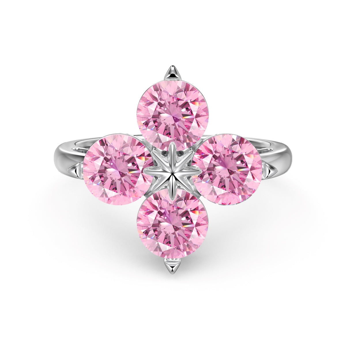 [Royal Jewelry]Four-Leaf Clover Eight-Pointed Star Ring