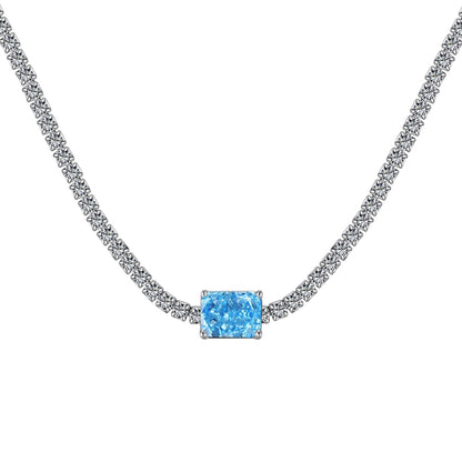 [Royal Jewelry]2.0 carat Ornate Emerald Cut Necklace