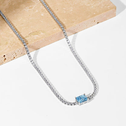 [Royal Jewelry]2.0 carat Ornate Emerald Cut Necklace