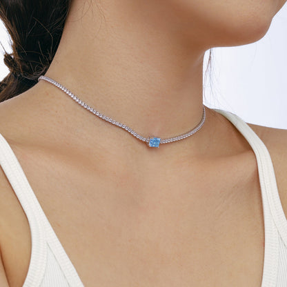 [Royal Jewelry]2.0 carat Ornate Emerald Cut Necklace