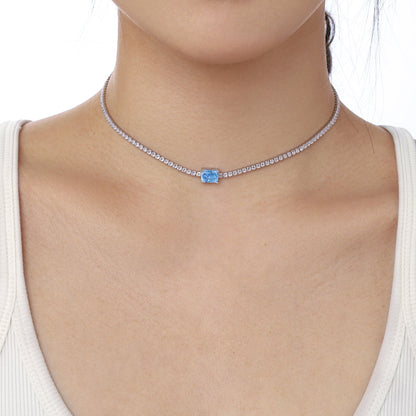 [Royal Jewelry]2.0 carat Ornate Emerald Cut Necklace