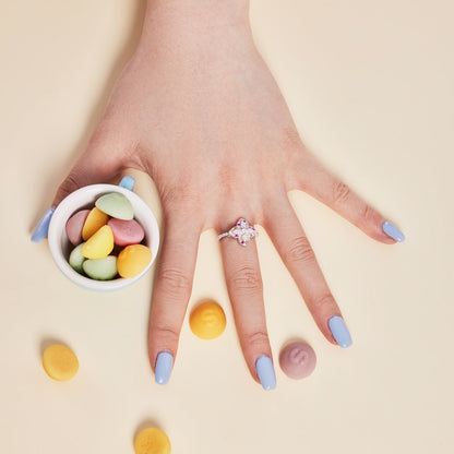 [Royal Jewelry]Luxurious Colorful Flower Shape Banquet Ring