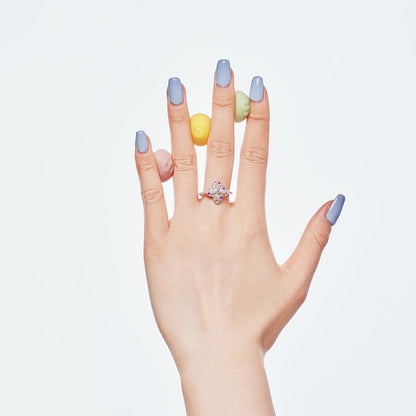 [Royal Jewelry]Luxurious Colorful Flower Shape Banquet Ring