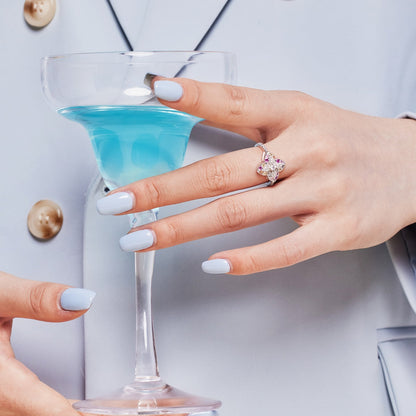 [Royal Jewelry]Luxurious Colorful Flower Shape Banquet Ring