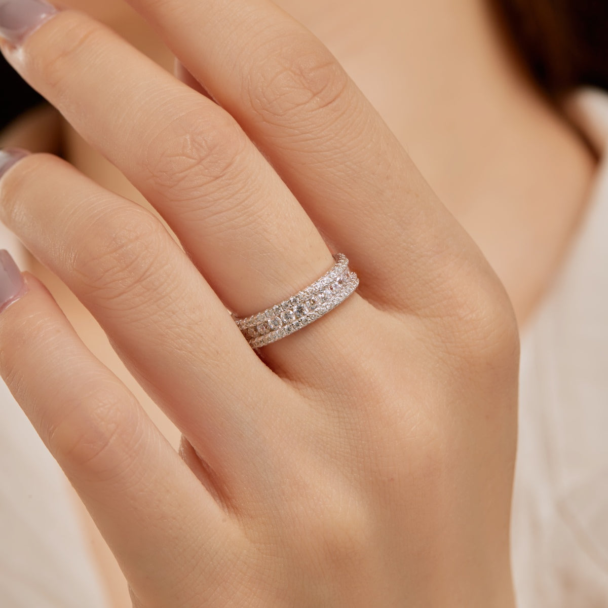 [Royal Jewelry]Delicate Colorful Round Cut Daily Ring
