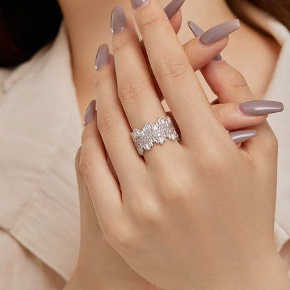 [Royal Jewelry]Luxurious Colorful Radiant Cut Daily Ring