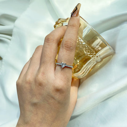 [Royal Jewelry]0.5 Carat CaratEternity Charming Heart Shape Lover Ring