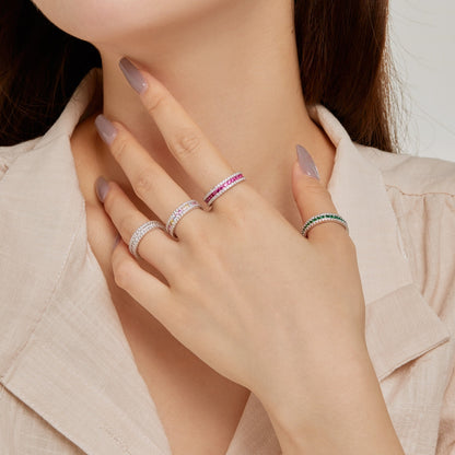 [Royal Jewelry]Delicate Colorful Round Cut Daily Ring