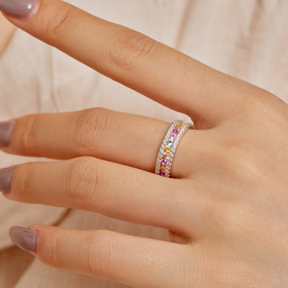 [Royal Jewelry]Delicate Colorful Round Cut Daily Ring