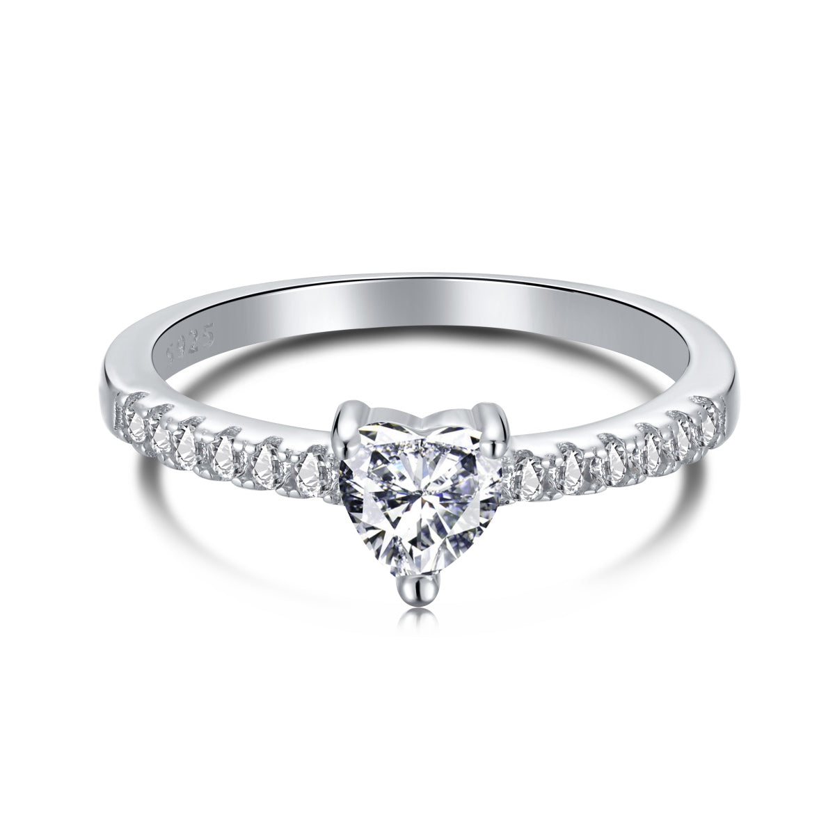 [Royal Jewelry]0.5 Carat CaratEternity Charming Heart Shape Lover Ring