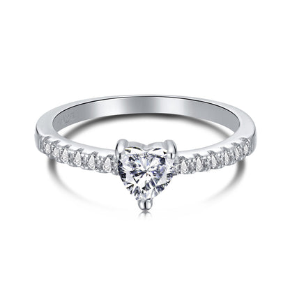 [Royal Jewelry]0.5 Carat CaratEternity Charming Heart Shape Lover Ring