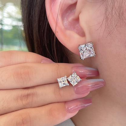 [Royal Jewelry]Delicate Square Shape Earrings