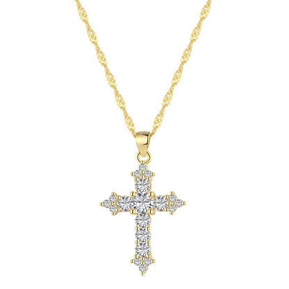 [Royal Jewelry]Delicate Cross Shape Necklace